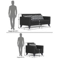 Bladen Leatherette 3+1+1 5 Seater Sofa Set (Black)