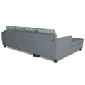 Raiden Damask L Shape 6 Seater Sofa Set with Center Table (Left Hand Side) (Grey)
