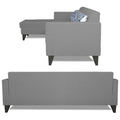 Adorn India Bladen L Shape 5 Seater Sofa Set Floral Print (Left Hand Side) (Grey)