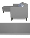 Adorn India Bladen L Shape 5 Seater Sofa Set Floral Print (Left Hand Side) (Grey)