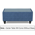 Adorn India Lawson Stripes 3+1+1 5 Seater Sofa Set with Centre Table (Blue)