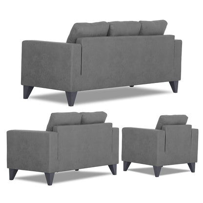 Adorn India Straight line Plus Premium Leatherette Suede 3+2+1 6 Seater Sofa Set (Grey)