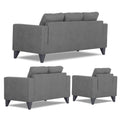 Adorn India Straight line Plus Premium Leatherette Suede 3+2+1 6 Seater Sofa Set (Grey) (3 Year Warranty)