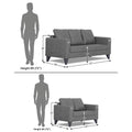 Adorn India Straight line Plus Premium Leatherette Suede 3+2 5 Seater Sofa Set (Grey) (3 Year Warranty)