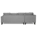 Adorn India Bryson L Shape 6 Seater Sofa Set Plain (Left Hand Side) (Grey) (3 Year Warranty)
