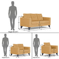 Adorn India Hallton Tufted 3-2-1 Six Seater Sofa Set (Beige) (3 Year Warranty)