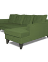 Adorn India Maddox Tufted L Shape 6 Seater Sofa Set (Right Hand Side) (Green)