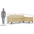 Adorn India Beetle Plus Bricks L Shape 6 Seater Sofa Set (Right Hand Side) (Beige) (3 Year Warranty)