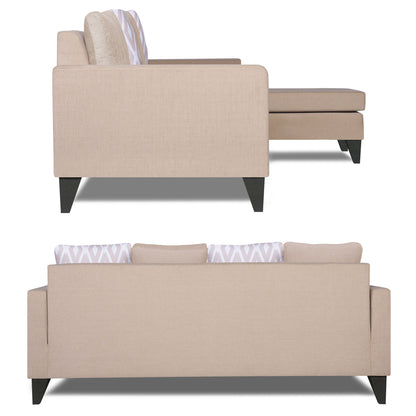 Adorn India Beetle L Shape 5 Seater Sofa Set Rhombus (Right Hand Side) (Beige)