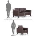Adorn India Straight line Plus Leatherette 3+1+1 5 Seater Sofa Set (Brown) (3 Year Warranty)