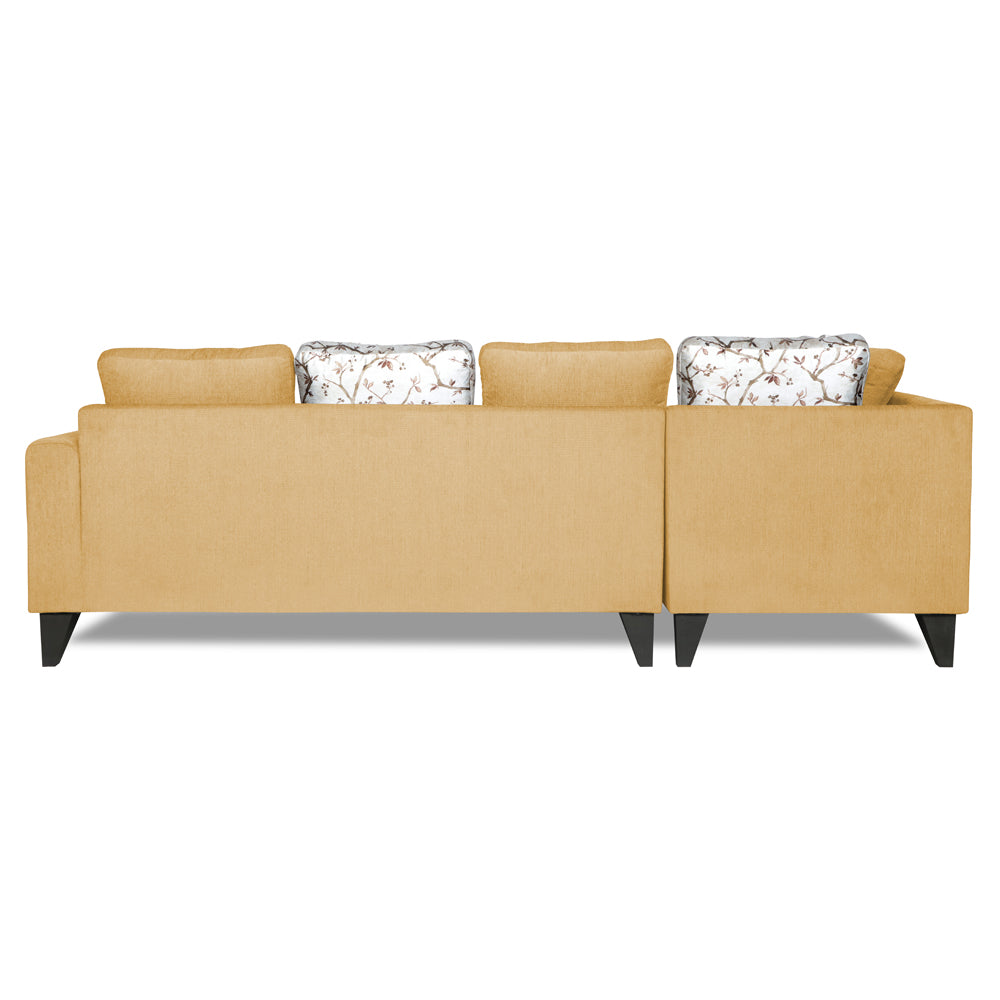 Adorn India Bryson L Shape 6 Seater Sofa Set Digitel Print (Left Hand Side) (Beige)