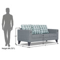 Adorn India Straight line Plus Bricks 3 Seater Sofa (Grey) (3 Year Warranty)