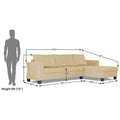 Adorn India Valencia Plus Decent L Shape 6 Seater Sofa Set (Right Hand Side) (Beige)