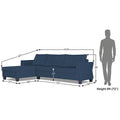 Adorn India Valencia Plus Decent L Shape 6 Seater Sofa Set (Left Hand Side) (Blue)