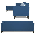 Adorn India Bladen L Shape 5 Seater Sofa Set Floral Print (Left Hand Side) (Blue)