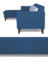 Adorn India Bladen L Shape 5 Seater Sofa Set Floral Print (Left Hand Side) (Blue)