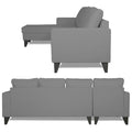 Adorn India Hallton L Shape Decent Sofa Set 7 Seater with Ottoman (Left Side) (Grey) (3 Year Warranty)