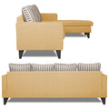 Adorn India Chandler Stripes L Shape 5 Seater Sofa Set RHS (Beige) (3 Year Warranty)