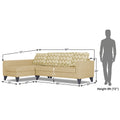 Adorn India Beetle Plus Bricks L Shape 6 Seater Sofa Set (Left Hand Side) (Beige) (3 Year Warranty)