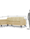 Adorn India Beetle Plus Bricks L Shape 6 Seater Sofa Set (Left Hand Side) (Beige)