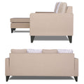 Adorn India Beetle Rhombus L Shape 5 Seater Sofa Set LHS (Beige) (3 Year Warranty)