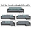 Adorn India Beetle Plus Blossom L Shape 6 Seater Sofa Set (Right Hand Side)(Black & Grey) (3 Year Warranty)
