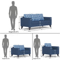 Straight line Plus Bricks 3+2+1 6 Seater Sofa Set (Blue)