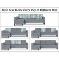 Adorn India Beetle Plus Bricks L Shape 6 Seater Sofa Set (Left Hand Side) (Grey) (3 Year Warranty)