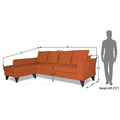 Adorn India Maddox Tufted L Shape 5 Seater Sofa Set LHS (Rust) (3 Year Warranty)