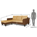 Adorn India Maddox Tufted L Shape 4 Seater Sofa Set LHS (Brown & Beige) (3 Year Warranty)
