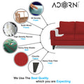 Adorn India Chandler Plain L Shape 4 Seater Sofa Set (Red) (3 Year Warranty)