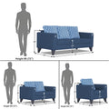 Straight line Plus Blossom 3+2+1 6 Seater Sofa Set (Blue)