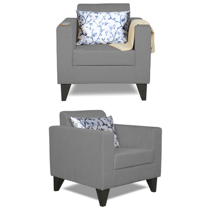 Adorn India Bladen 3-2-1 Six Seater Sofa Set (Grey)