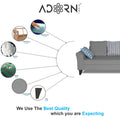 Adorn India Maddox Stripes L Shape 6 Seater Sofa Set RHS (Grey) (3 Year Warranty)