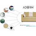 Zink Straight line L Shape 6 Seater Sofa Rhombus Cushion (Beige)