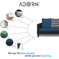 Adorn India Beetle Rhombus L Shape 5 Seater Sofa Set RHS (Blue & Black) (3 Year Warranty)