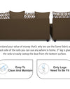 Adorn India Zink Straight line L Shape 6 Seater Sofa Rhombus Cushion (Left Side Handle)(Brown)