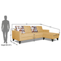 Adorn India Hallton L Shape 5 Seater Sofa Set Digitel Print (Right Hand Side) (Beige) (3 Year Warranty)