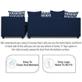 Zink Straight line L Shape 6 Seater Sofa Rhombus Cushion(Blue)