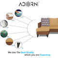 Adorn India Beetle Rhombus L Shape 5 Seater Sofa Set LHS (Brown & Beige) (3 Year Warranty)