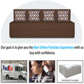 Adorn India Easy 4 Seater Sofa Cum Bed (Rhombus Pattern) Chennile Fabric - Washable Cover - Including 4 Cushion - Size 6' x 6' Ft (Brown Color) Perfect for Home & Office for Guests
