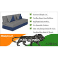 Adorn India Foam Easy Desmond 4 Seater Sofa Cum Bed 6 X 6 (Blue & Grey) (1 Year Warranty)