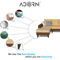 Adorn India Maddox Plain Two Tone L Shape 6 Seater Sofa Set LHS (Brown & Beige) (3 Year Warranty)