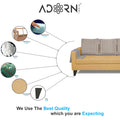 Adorn India Chandler Stripes L Shape 5 Seater Sofa Set RHS (Beige) (3 Year Warranty)