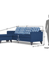 Adorn India Calloway Bricks L Shape 5 Seater Sofa Set (Left Hand Side) (Blue)