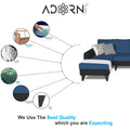 Adorn India Maddox Plain Two Tone L Shape 6 Seater Sofa Set LHS (Blue & Black) (3 Year Warranty)