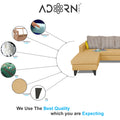 Adorn India Chandler Stripes L Shape 5 Seater Sofa Set LHS (Beige) (3 Year Warranty)