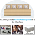 Adorn India Easy 4 Seater Sofa Cum Bed (Rhombus Pattern) Chennile Fabric - Washable Cover - Including 4 Cushion - Size 6' x 6' Ft (Beige Color) Perfect for Home & Office for Guests