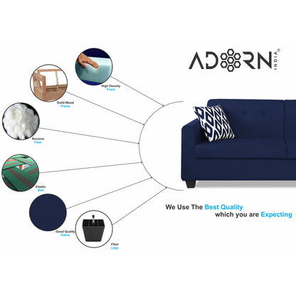 Adorn India Blazer Plus 3-1-1 Five Seater Sofa Set (Blue)