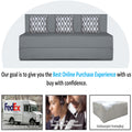 Adorn India Easy 3 Seater Sofa Cum Bed (Rhombus Pattern) Chennile Fabric - Washable Cover - Including 3 Cushion - Size 5' x 6' Ft (Grey Color) Perfect for Home & Office for Guests